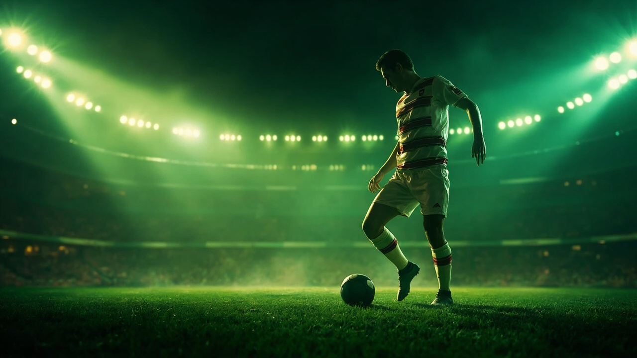 Fantasy football floodlit pitch clubhouse