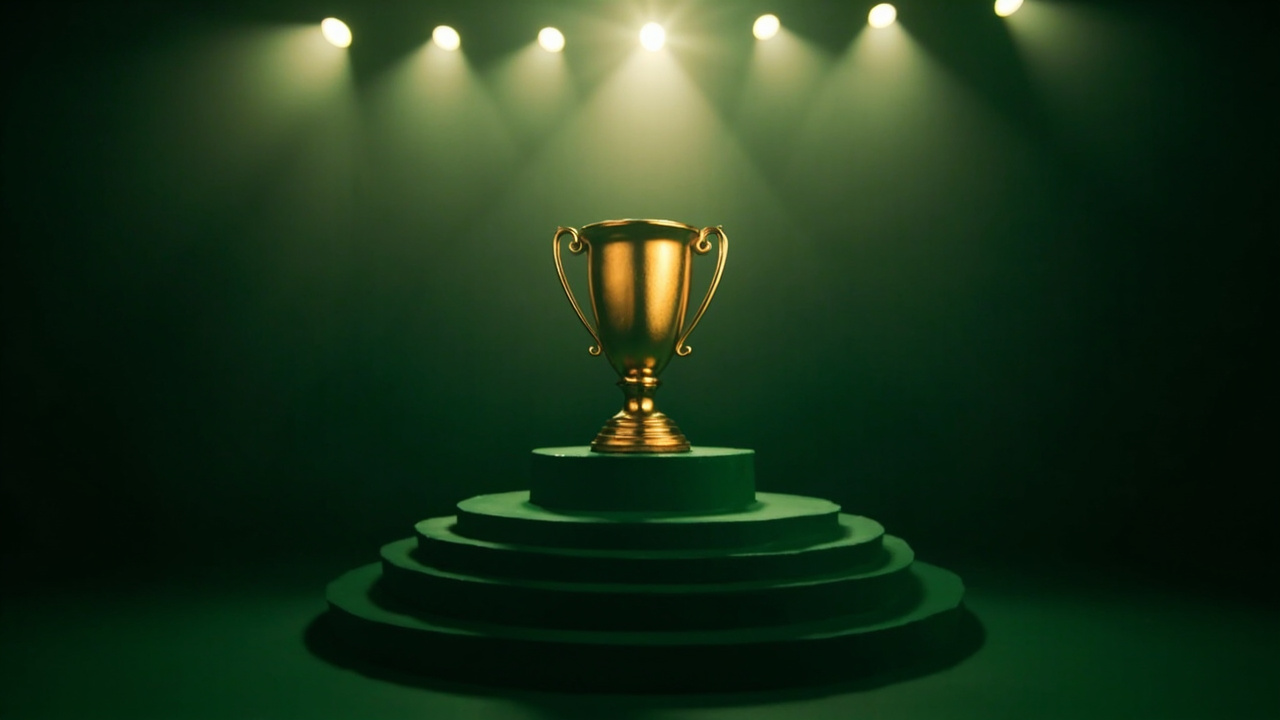 Winners circle clubhouse trophy editorial